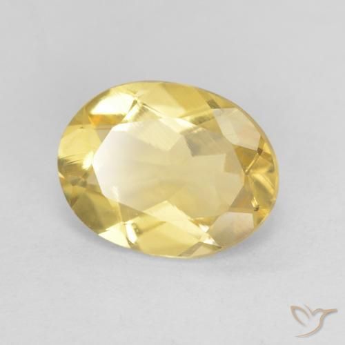 Berilo Dorado claro natural de 1.56 ct, Ovalada, VS