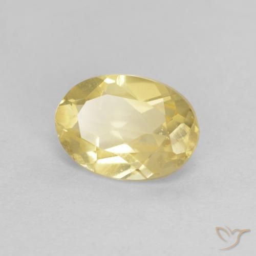 Berilo Dorado claro natural de 0.66 ct, Ovalada, VS
