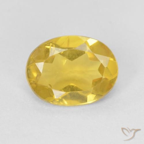 0.89ct Natural Amarillo-dorado claro Berilo, Ovalada, VS