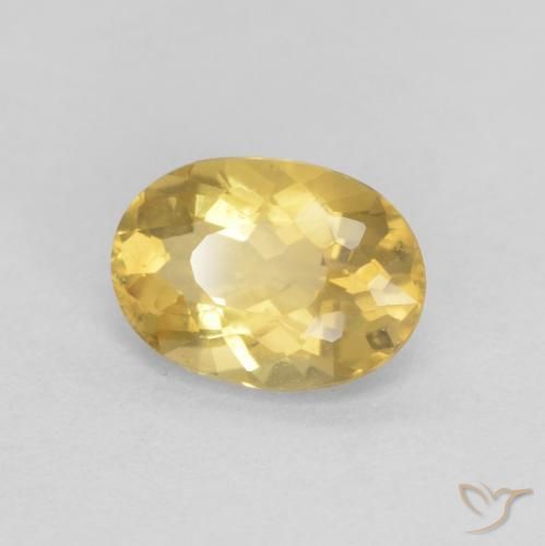 Berilo Amarillo-dorado claro natural de 0.69 ct, Ovalada, VS