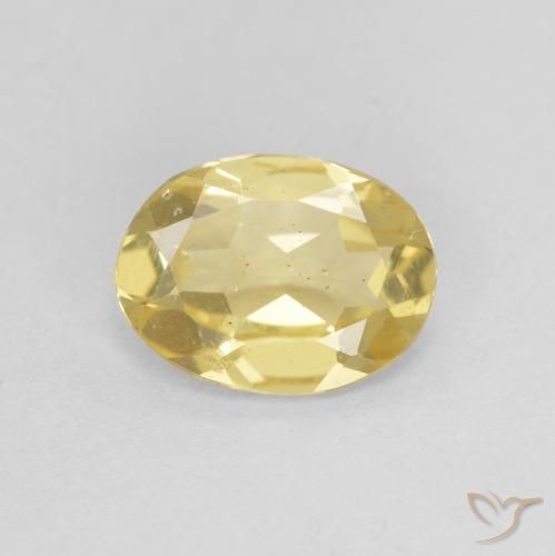 1.00ct Natural Amarillo claro Berilo, Ovalada, VS