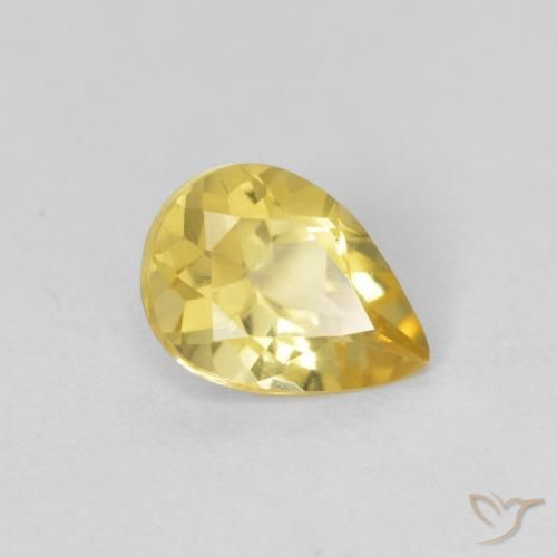 Berilo Amarillo-dorado claro natural de 0.90 ct, En forma de pera, VS