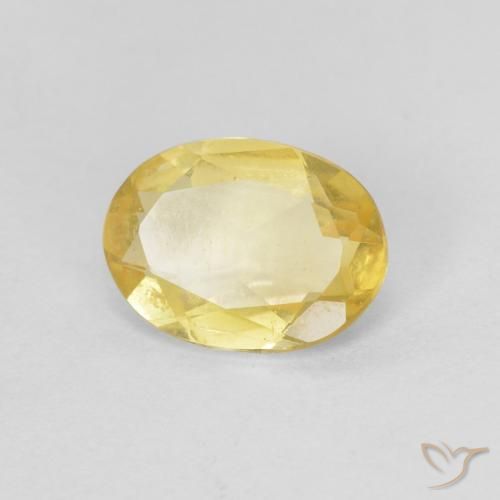 Berilo Dorado claro natural de 0.90 ct, Ovalada, VS