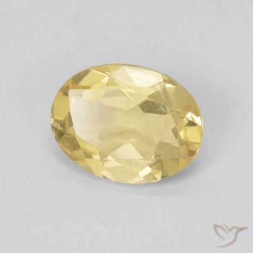 Berilo Dorado claro natural de 1.57 ct, Ovalada, VVS-VS