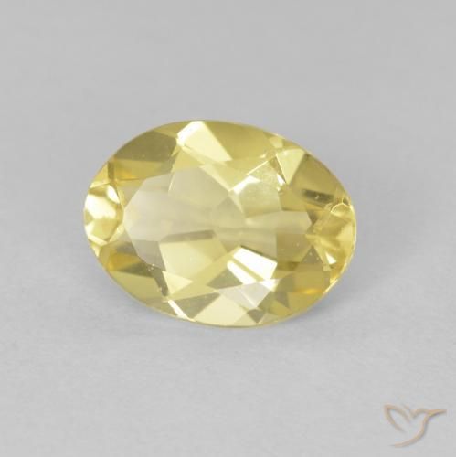 Berilo Dorado claro natural de 1.54 ct, Ovalada, VVS-VS