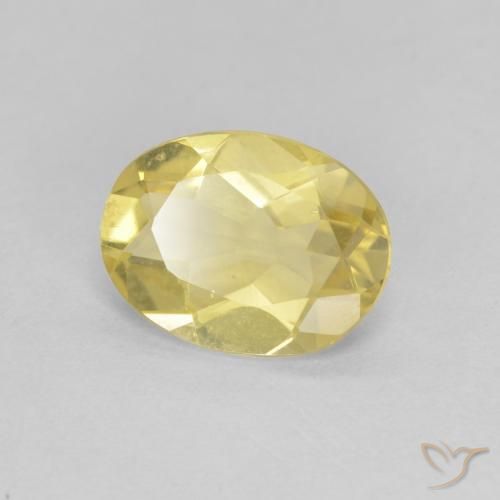 Berilo Dorado claro natural de 1.34 ct, Ovalada, VVS-VS