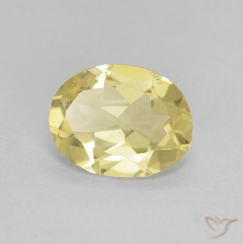 Berilo Amarillo-dorado claro natural de 1.54 ct, Ovalada, VVS-VS