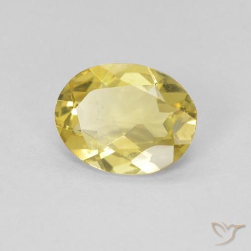 Berilo Amarillo-dorado claro natural de 1.29 ct, Ovalada, VVS-VS