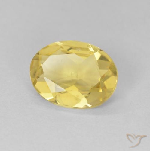 Berilo Dorado claro natural de 1.31 ct, Ovalada, VS