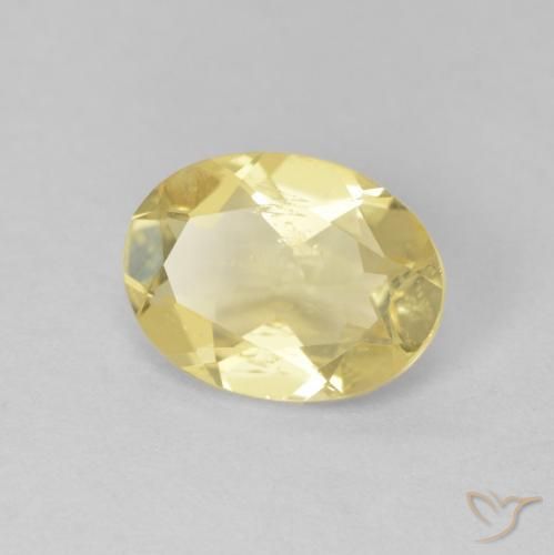 Berilo Dorado claro natural de 1.44 ct, Ovalada, VS