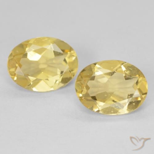 Gemas de Berilo Amarillo claro natural de 3.23 ct, Ovalada, VVS-VS
