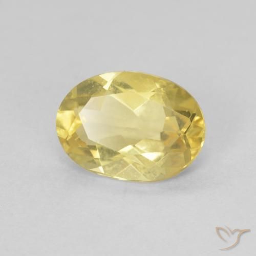Berilo Dorado claro natural de 0.99 ct, Ovalada, VVS-VS