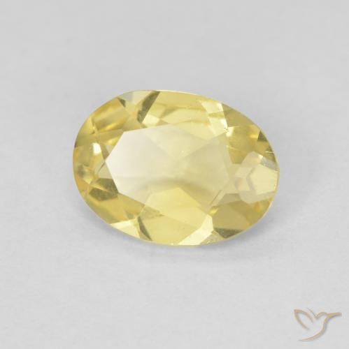 Berilo Amarillo-dorado claro natural de 0.92 ct, Ovalada, VVS-VS