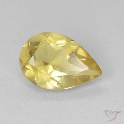 Berilo Dorado claro natural de 1.19 ct, En forma de pera, VVS-VS