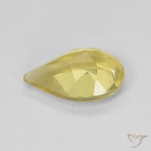 Berilo Dorado claro natural de 1.19 ct, En forma de pera, VVS-VS