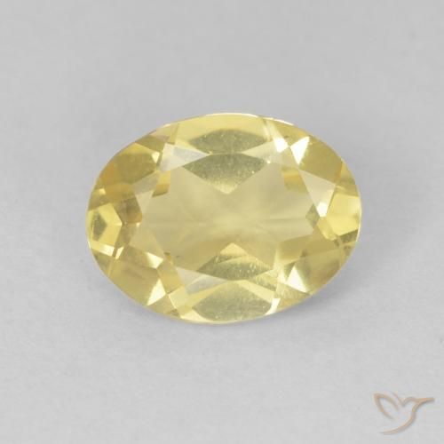 Berilo Amarillo-dorado claro natural de 1.22 ct, Ovalada, VVS-VS