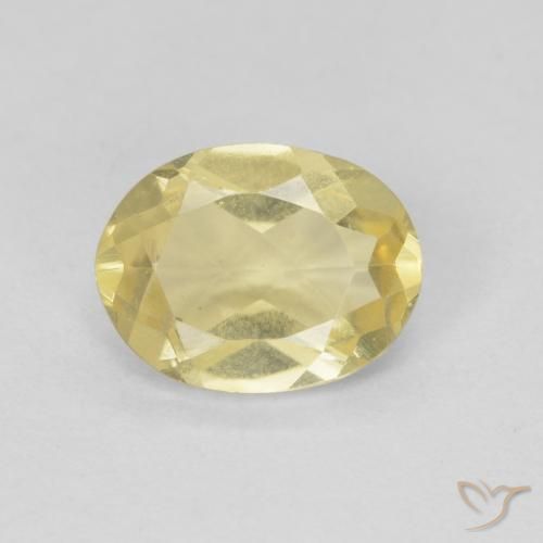 Berilo Amarillo claro natural de 1.14 ct, Ovalada, VVS-VS