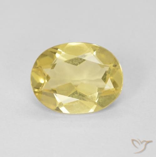1.58ct Natural Amarillo claro Berilo, Ovalada, VVS