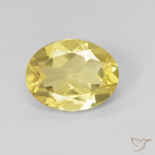 1.76ct Natural Amarillo claro Berilo, Ovalada, VVS
