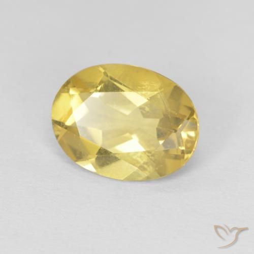 Berilo Amarillo miel natural de 1.53 ct, Ovalada, VVS
