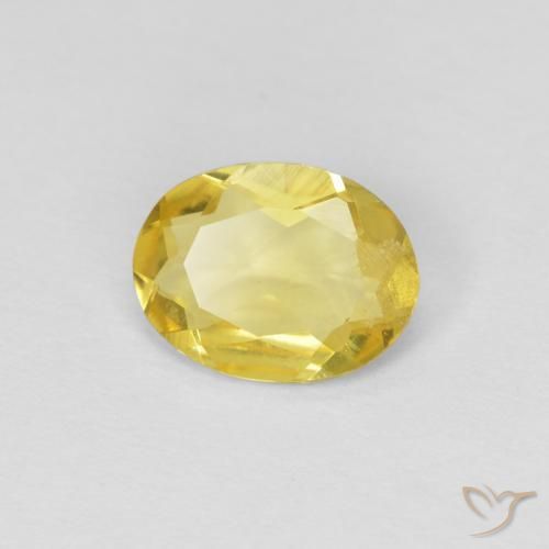 Berilo Amarillo miel claro natural de 0.92 ct, Ovalada, VS