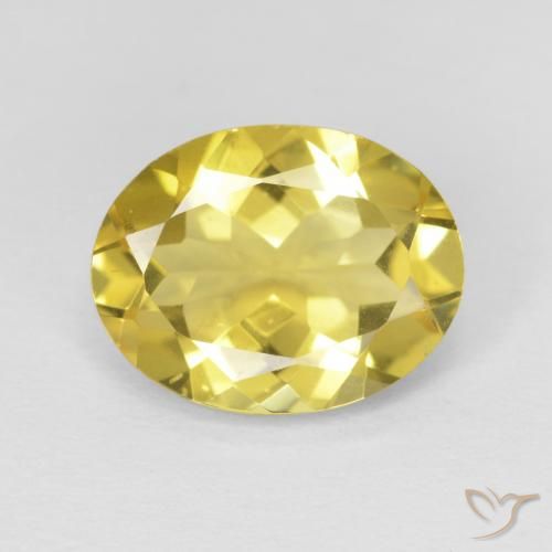 2.04ct Natural Amarillo terroso Berilo, Ovalada, VS