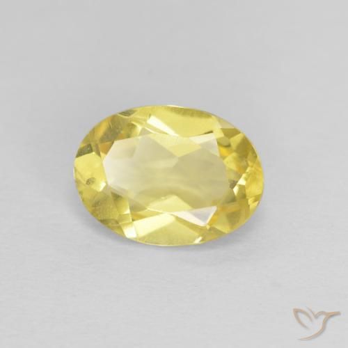 Berilo Amarillo miel claro natural de 1.18 ct, Ovalada, VS