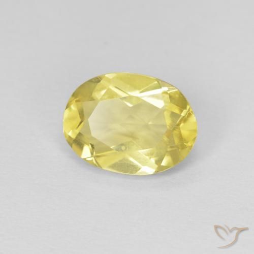 Berilo Amarillo miel claro natural de 1.15 ct, Ovalada, VS