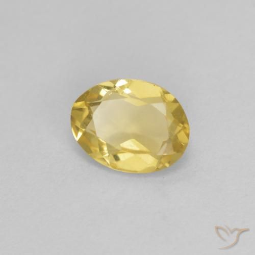 Berilo Amarillo-dorado claro natural de 0.65 ct, Ovalada, VVS-VS