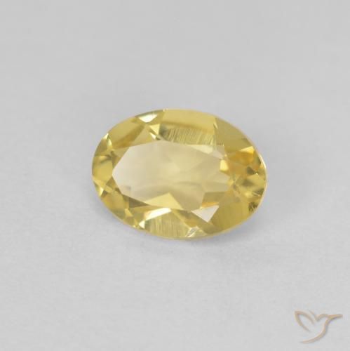 Berilo Amarillo-dorado claro natural de 0.73 ct, Ovalada, VVS-VS