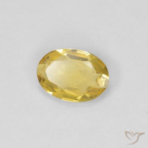 Berilo Amarillo-dorado claro natural de 0.52 ct, Ovalada, VVS-VS