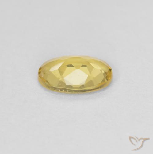 Berilo Amarillo-dorado claro natural de 0.52 ct, Ovalada, VVS-VS