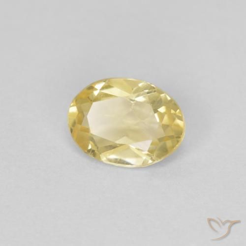 Berilo Dorado claro natural de 0.62 ct, Ovalada, VVS-VS