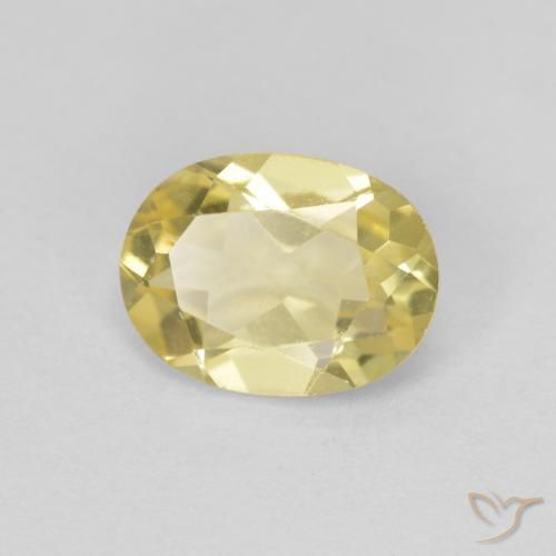 Berilo Dorado claro natural de 1.10 ct, Ovalada, VVS-VS