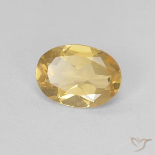 Berilo Dorado claro natural de 0.89 ct, Ovalada, VVS-VS