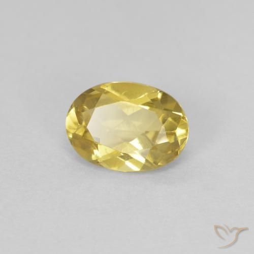 Berilo Amarillo claro natural de 0.74 ct, Ovalada, VVS-VS