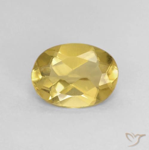 0.98ct Natural Amarillo dijón Berilo, Ovalada, VVS-VS