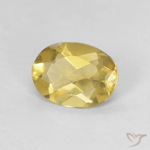 Berilo Amarillo dijón natural de 0.98 ct, Ovalada, VVS-VS