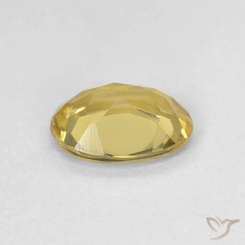 Berilo Amarillo dijón natural de 0.98 ct, Ovalada, VVS-VS
