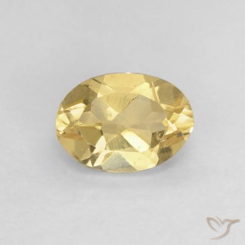 0.93ct Natural Amarillo medio Berilo, Ovalada, VVS-VS