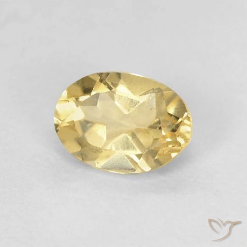 Berilo Amarillo medio natural de 0.93 ct, Ovalada, VVS-VS