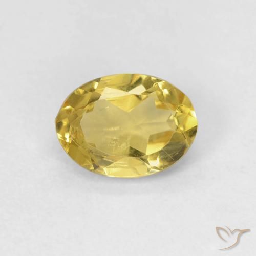 0.73ct Natural Amarillo terroso Berilo, Ovalada, VS