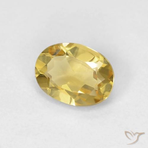 Berilo Amarillo real natural de 0.72 ct, Ovalada, VS