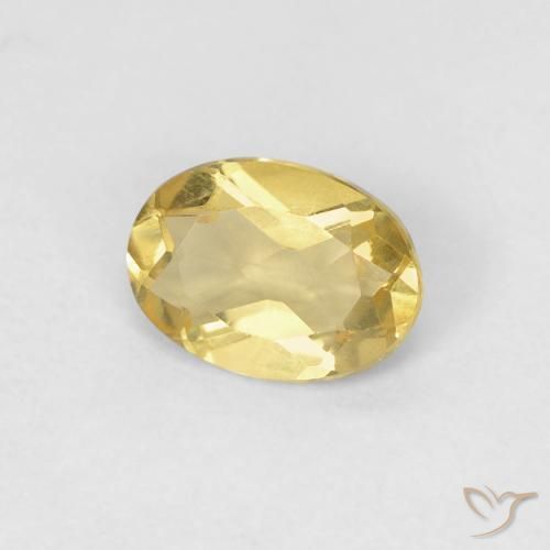 Berilo Amarillo dijón claro natural de 0.66 ct, Ovalada, VVS-VS