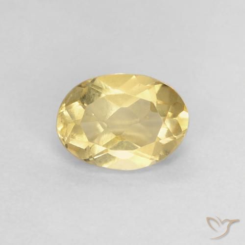 0.80ct Natural Amarillo claro Berilo, Ovalada, VVS-VS
