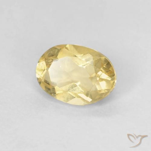Berilo Amarillo claro natural de 0.80 ct, Ovalada, VVS-VS