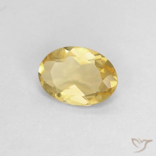 Berilo Amarillo vivo natural de 0.55 ct, Ovalada, VVS-VS