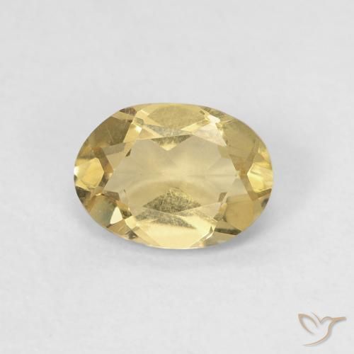 0.80ct Natural Amarillo terroso Berilo, Ovalada, VVS-VS