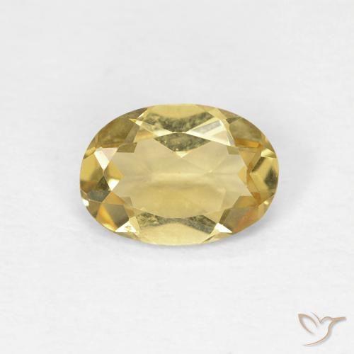 0.55ct Natural Amarillo dijón Berilo, Ovalada, VVS-VS