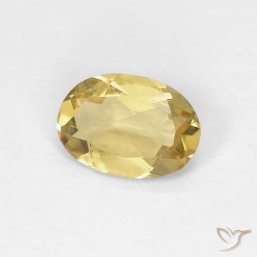 Berilo Amarillo dijón natural de 0.55 ct, Ovalada, VVS-VS